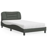Bed met matras "Hvar" stof donkergrijs 100x200 cm