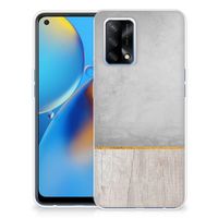 OPPO A74 4G Bumper Hoesje Wood Concrete