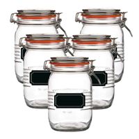 Weckpot/inmaakpot - 10x - 1L - glas - met beugelsluiting - incl. etiketten