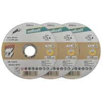 Wolfcraft Slijpschijven | Voor edelstaal | Extra dun | Ø125mm | 3 stuks - 8461000