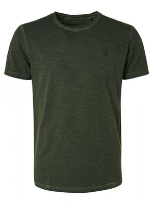 T-shirt crewneck cold dyed slub moss T-shirt crewneck cold dyed slub moss