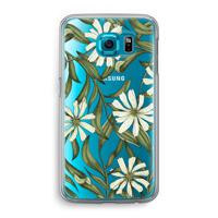 Wit bloemenpatroon: Samsung Galaxy S6 Transparant Hoesje