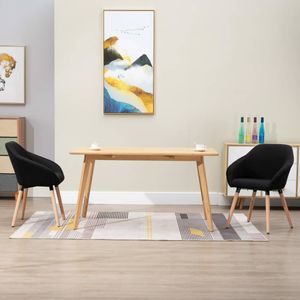 Eetkamerstoelen 2 st stof zwart