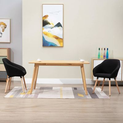 Eetkamerstoelen 2 st stof zwart