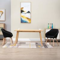 Eetkamerstoelen 2 st stof zwart - thumbnail