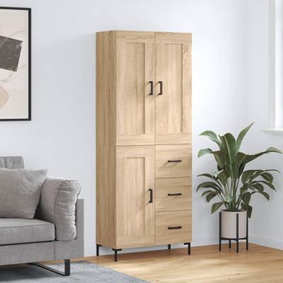 Hoge kast 69,5x34x180 cm bewerkt hout sonoma eikenkleurig