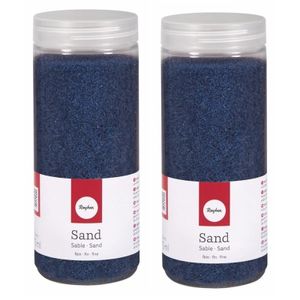 2x Fijn decoratie zand blauw 475 ml