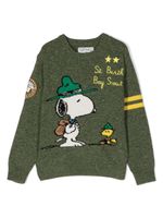 MC2 Saint Barth Kids pull Donegal Snoopy Scout en maille intarsia - Vert