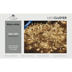 1x Clusterverlichting timer 384 warm witte leds