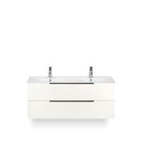 Seville Badmeubelset 120 cm - 2 laden Wit Hoogglans Edge greep - Wastafel Enjoy Dubbel