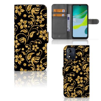 Motorola Moto E13 4G Hoesje Gouden Bloemen Motorola Moto E13 4G Hoesje Gouden Bloemen