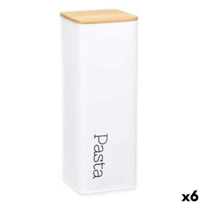 Metalen Blik Kinvara Wit Metaal 8 x 26,5 x 8 cm Pasta (6 Stuks)