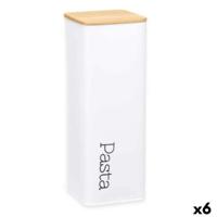 Metalen Blik Kinvara Wit Metaal 8 x 26,5 x 8 cm Pasta (6 Stuks)