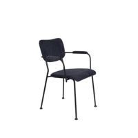 Zuiver Benson Eetkamerstoelen met armleuning Donkerblauw - Set van 2