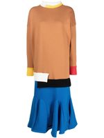 Enföld robe en maille à design colour block - Marron