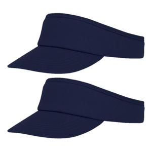 Sunvisor zonneklep voor volwassenen - 4x stuks - Donkerblauw - Katoenen verstelbare zonnekleppen - D