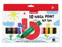 Viltstift Bruynzeel Kids mega point blister ÃƒÆ’ 10 stuks assorti - thumbnail