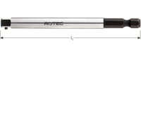 Rotec Adapter | E6.3 > 4-Knt. 1/4'' | Met Stift | L=100 | 1 Stuk - 820.00401