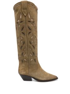 ISABEL MARANT bottes Denvee 40 mm en daim - Vert