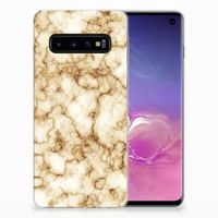 Samsung Galaxy S10 TPU Siliconen Hoesje Marmer Goud