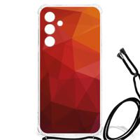 Shockproof Case voor Samsung Galaxy A55 Polygon Red - thumbnail