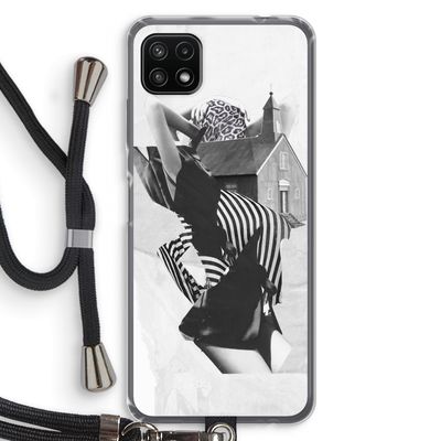 House: Samsung Galaxy A22 5G Transparant Hoesje met koord