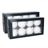 Othmar Decorations kerstballen - 16x stuks - wit - D8 cm - glas - kerstversiering