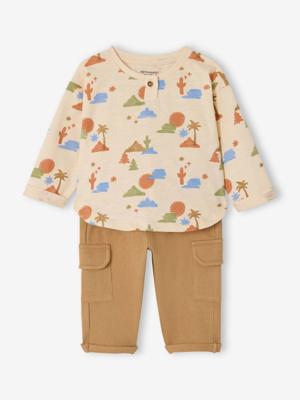 Babyset baby jongen T-shirt broek beige, bedrukt Babyset baby jongen T-shirt broek beige, bedrukt