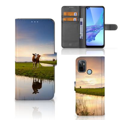 OPPO A53 | OPPO A53s | Telefoonhoesje | Met pasjeshouder | Koe