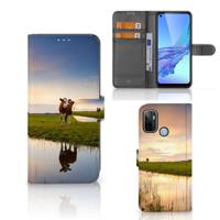 OPPO A53 | OPPO A53s | Telefoonhoesje | Met pasjeshouder | Koe