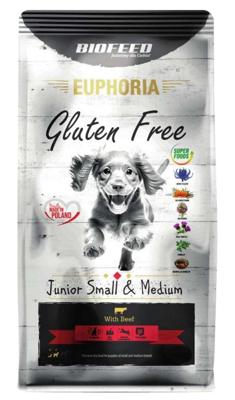 BIOFEED Euphoria Gluten Free Junior small & medium Beef - droog hondenvoer - 12kg