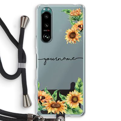 Zonnebloemen: Sony Xperia 5 III Transparant Hoesje met koord