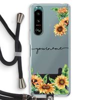 Zonnebloemen: Sony Xperia 5 III Transparant Hoesje met koord