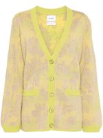 Barrie cardigan à fleurs en jacquard - Jaune - thumbnail