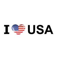 Sticker - I love USA - 19 x 4 cm - Amerika - landenthema