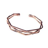 Vintage korte open Charms Multi-Layer Manchet armband Bangles (Rose goud)