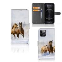Apple iPhone 12 Pro Max | Telefoonhoesje | Met pasjeshouder | Paarden