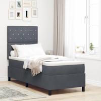 Boxspringbed met matras en LED fluweel donkergrijs 80x200 cm