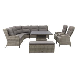 VDG Sandigo lounge dining set met bijzetbank + 2x verstelbare stoel