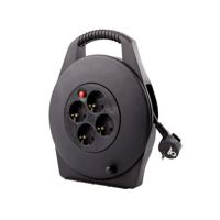 Kabelhaspel brasq 4 voudig 10 meter zwart