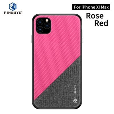 PINWUYO Honors-serie schokbestendige PC + TPU beschermhoes voor iPhone XI Max 2019 (rood)