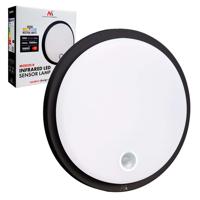 LED-lamp met bewegingssensor Maclean, PIR-sensor, kleur zwart, 10 W, IP65, 1000 lm, neutrale kleur, MCE525 B
