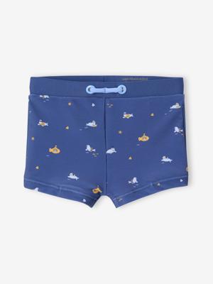 Bedrukte zwembroek voor babyjongens marineblauw