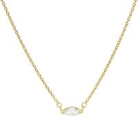 Karma Ketting Single Zirconia Oval Goud