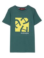 Aigner Kids t-shirt en coton à logo imprimé - Vert - thumbnail