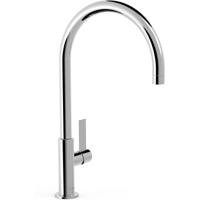 Wastafelkraan Tres Project | Opbouw | Draaibare uitloop | Mengkraan | Hoog model | 1-hendel | Rond | Chroom