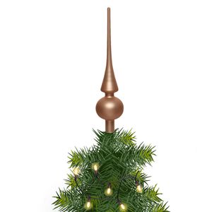 Kerstboom glazen piek bruin mat 26 cm