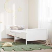 Bedframe met matras met hoofdeinde Wit 80 x 200 cm