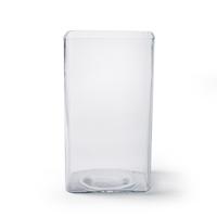 Bloemenvaas Cubic - helder transparant glas - D13x10 x H23 cm - vierkant/accubak