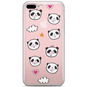 iPhone 7 Plus / iPhone 8 Plus transparant hoesje - Panda